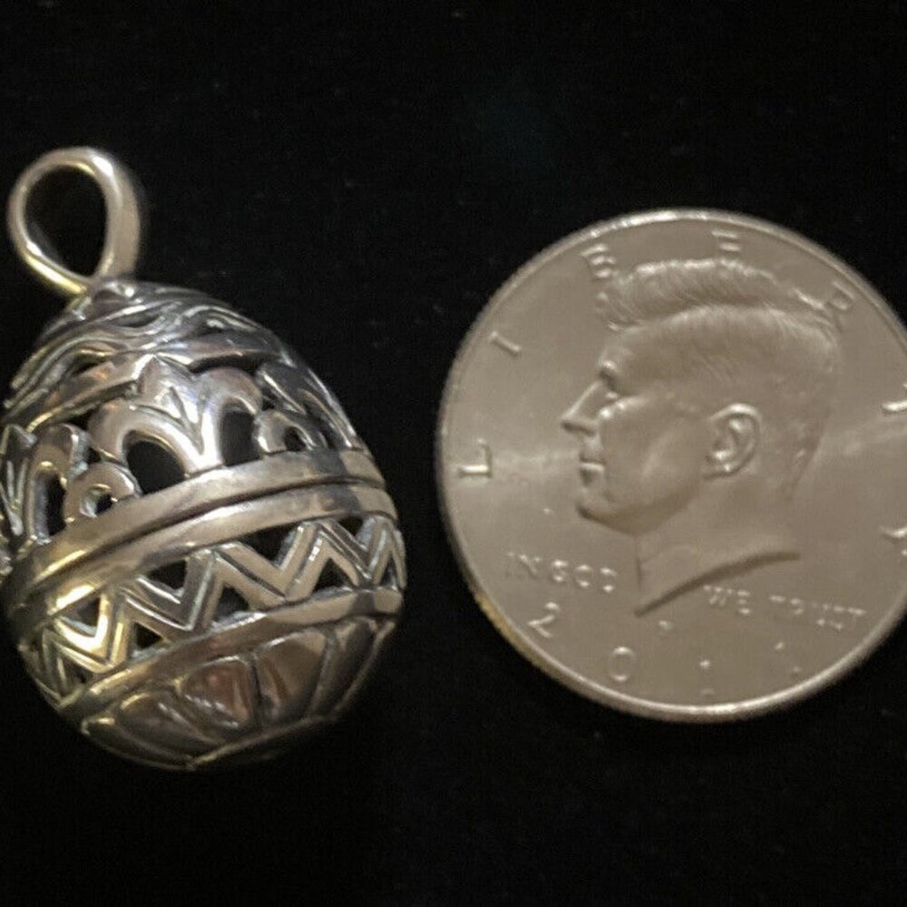 James Avery Easter Egg Scrolled Extra Large Penda… - image 3